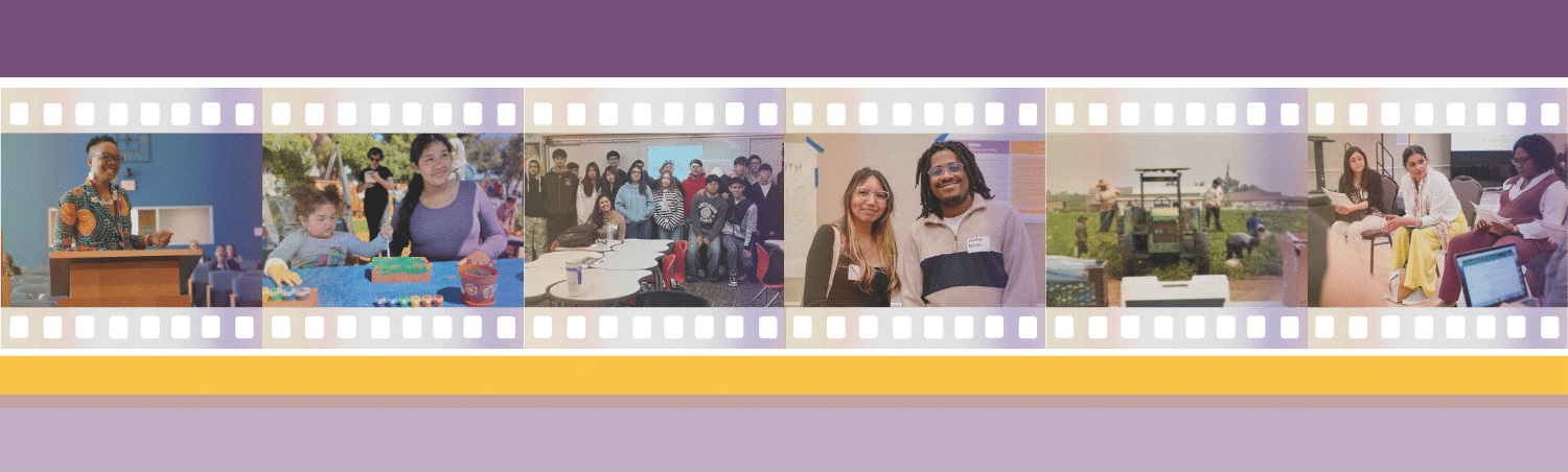 a collage of a city with arrows 